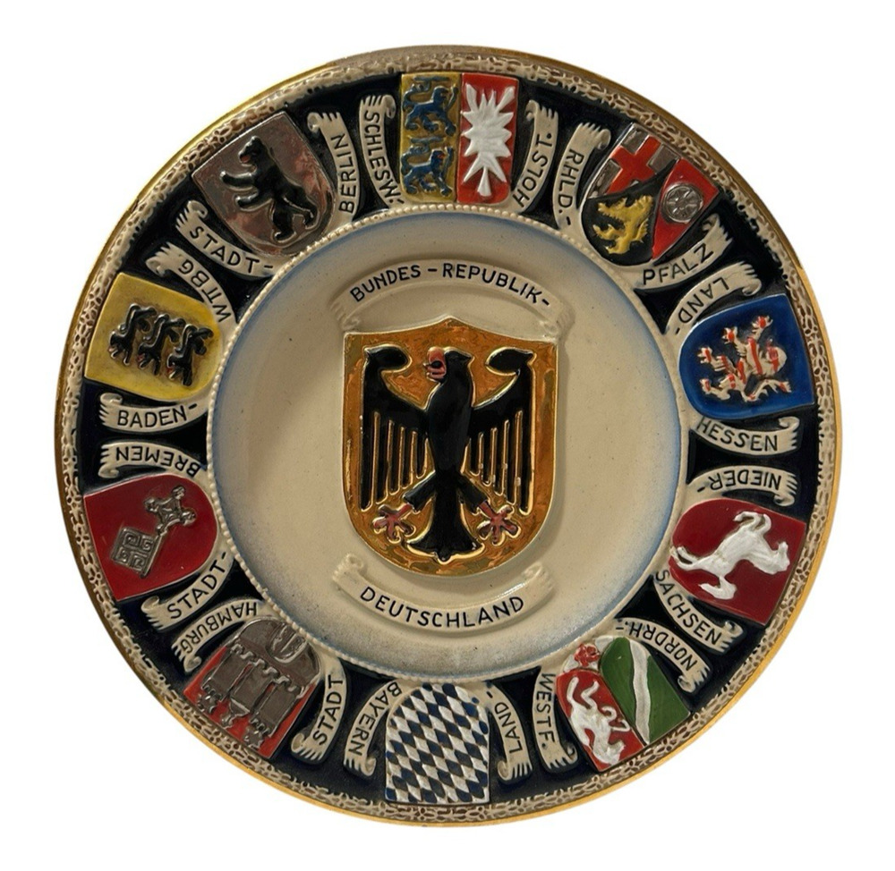 Vintage Germany Coat of Arms 11" Plate Bundes-Republik Deutschland German